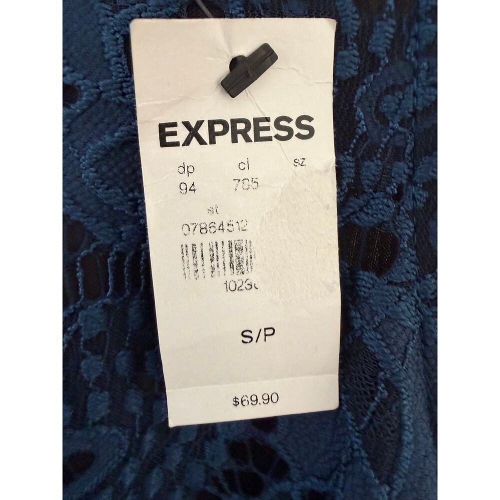 EXPRESS Teal Blue Lace Dress Overlay Sleeveless Size S NWT - Picture 3 of 5